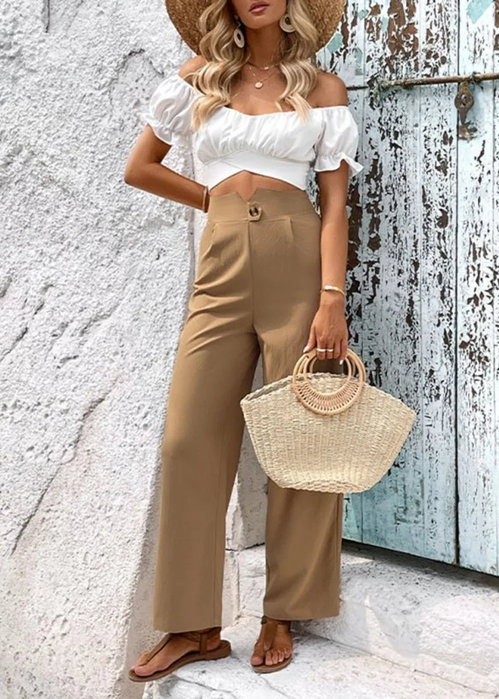 Women wearing solid color casual pants