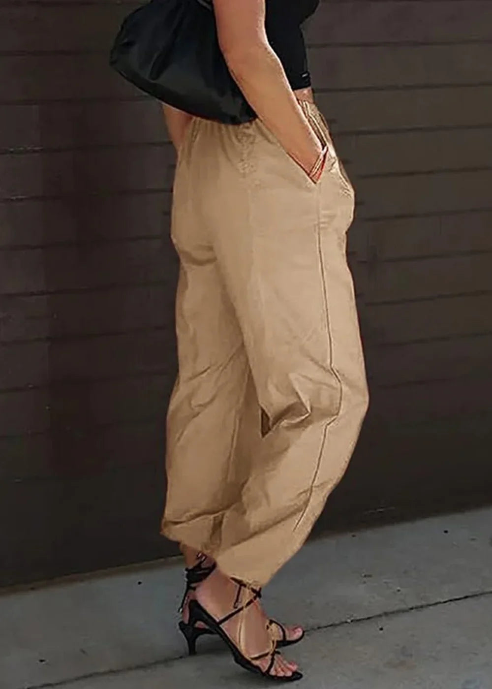 Women's orange red casual jogging pants
