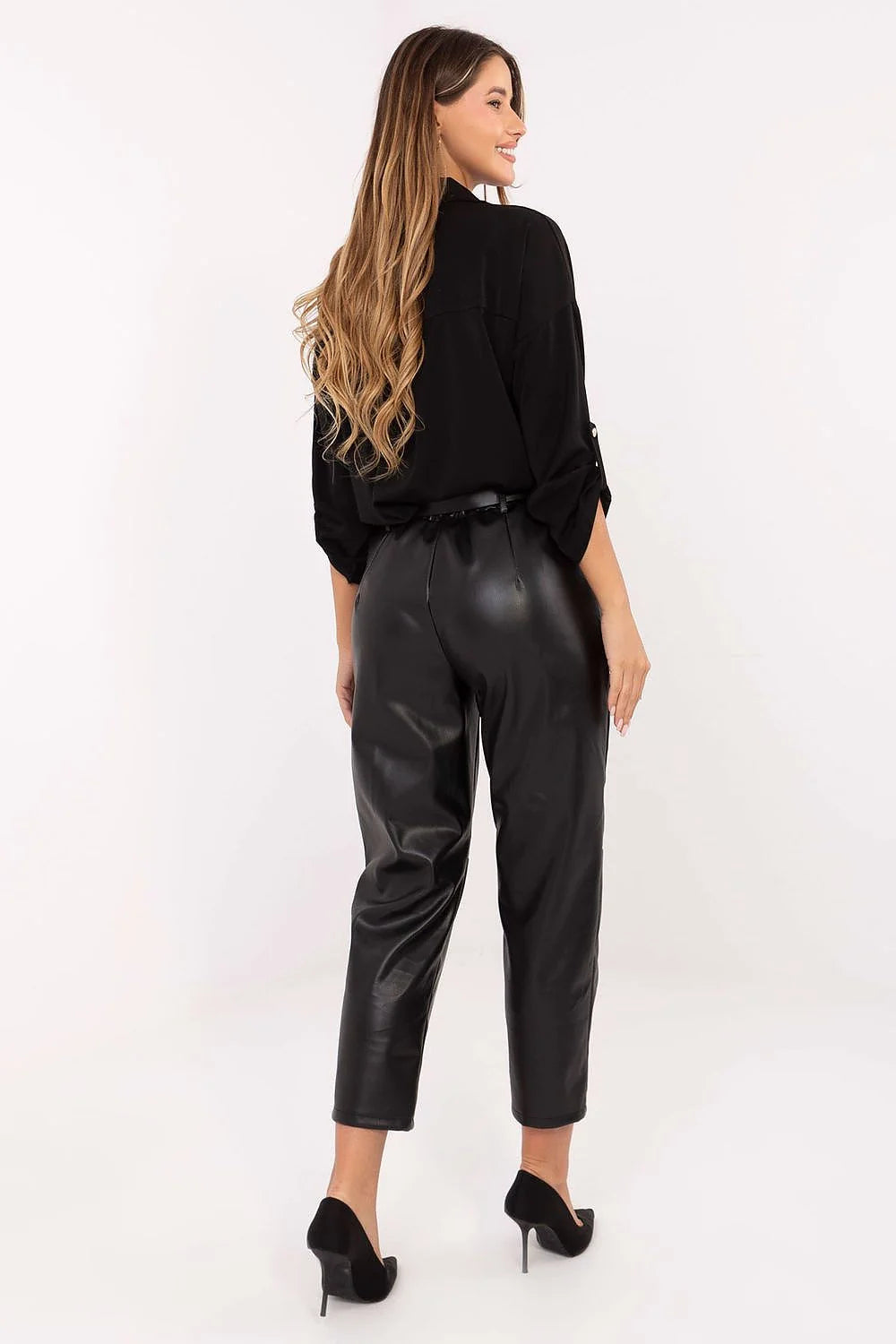 Women's Faux Leather Trousers