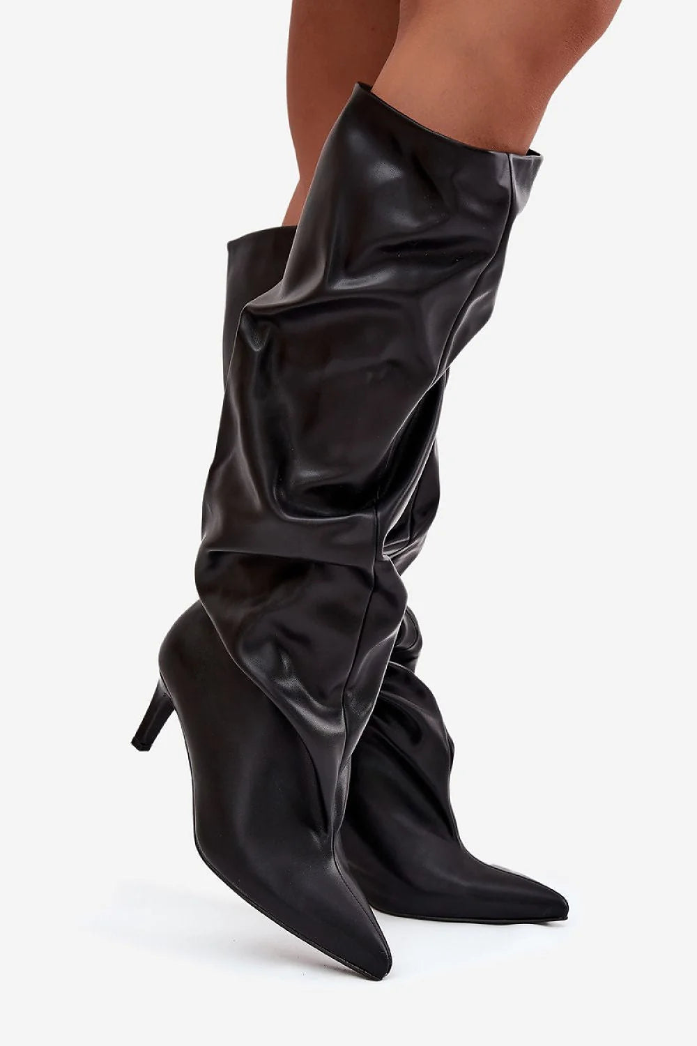 Artificial Leather Heel Boots with 7cm Heel