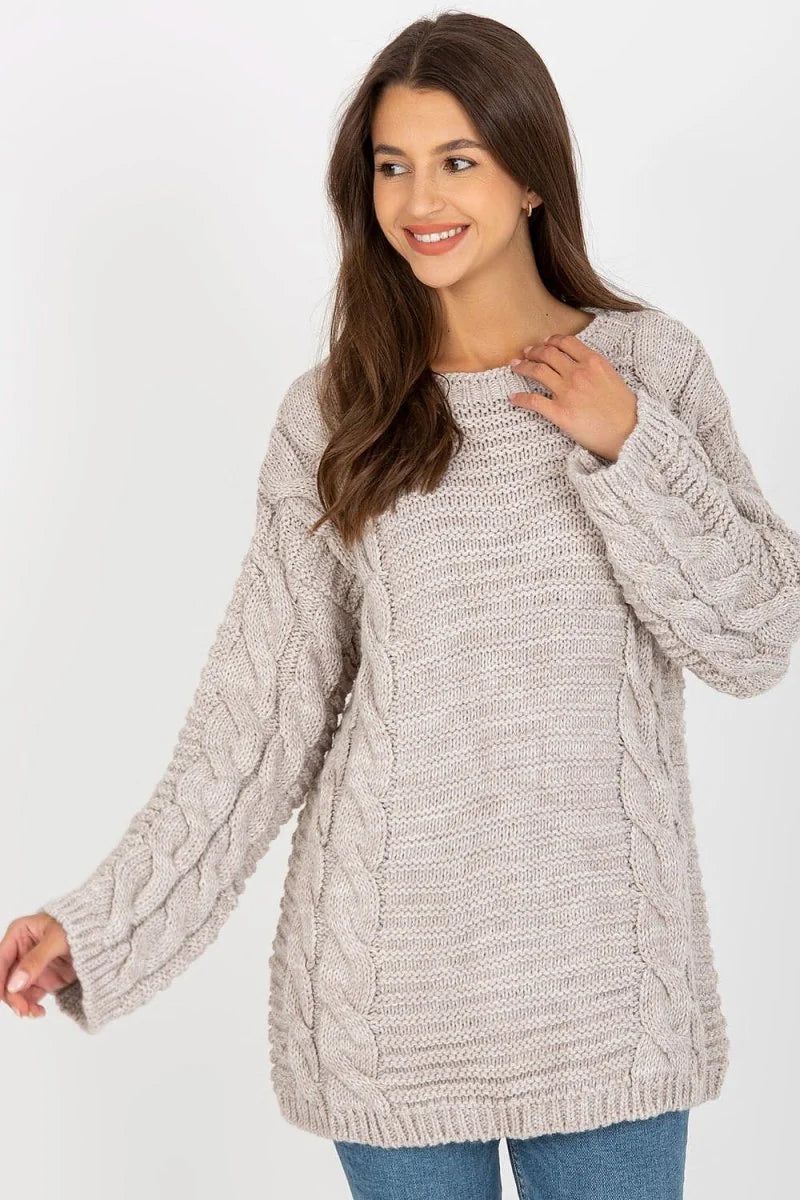Brown extended cut sweater