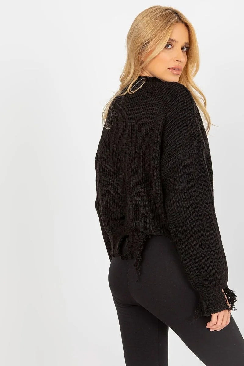 Grey women's acrylic wool sweater