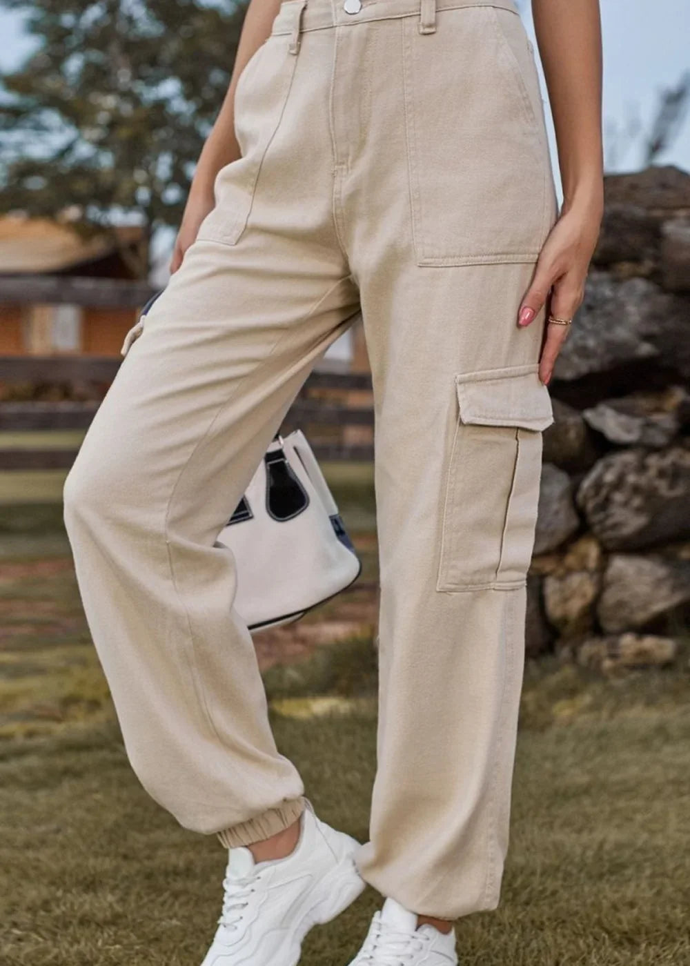 Black long jeans with pockets