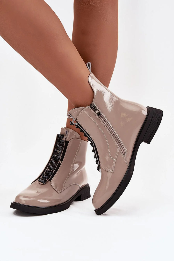 Women's Patent Leather Ankle Boots