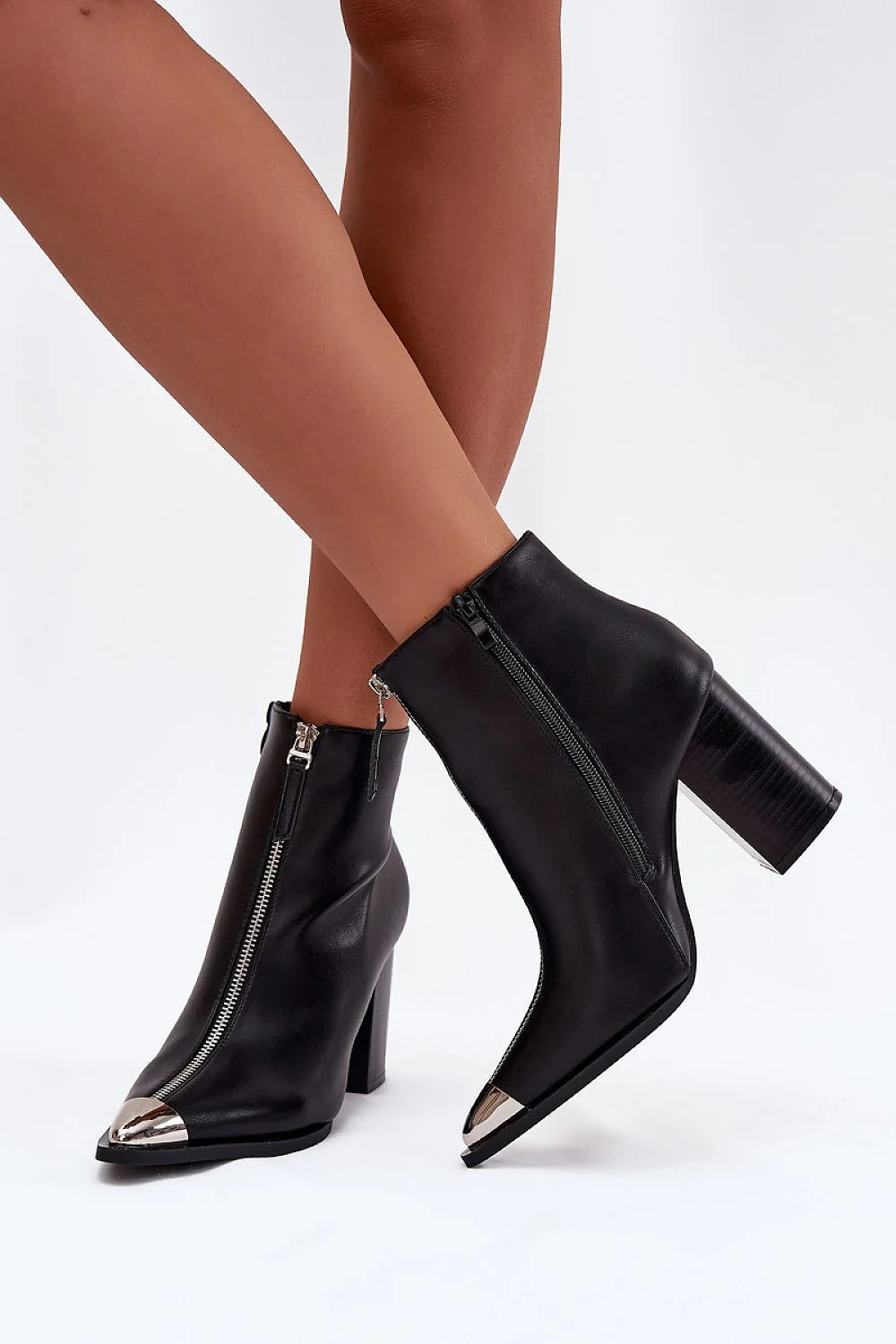 Artificial Leather Heel Boots with 9cm Heel