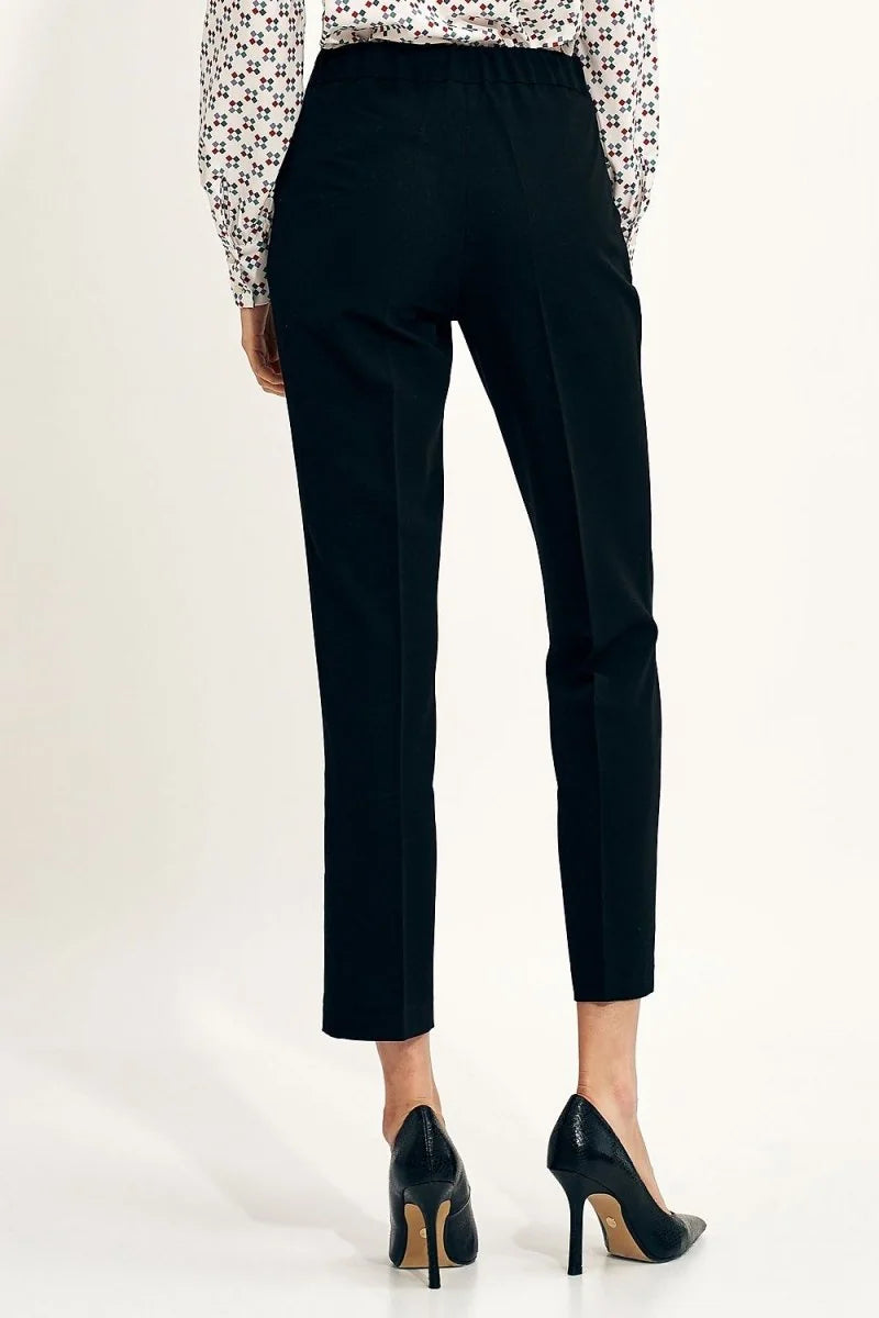 Red straight leg trousers