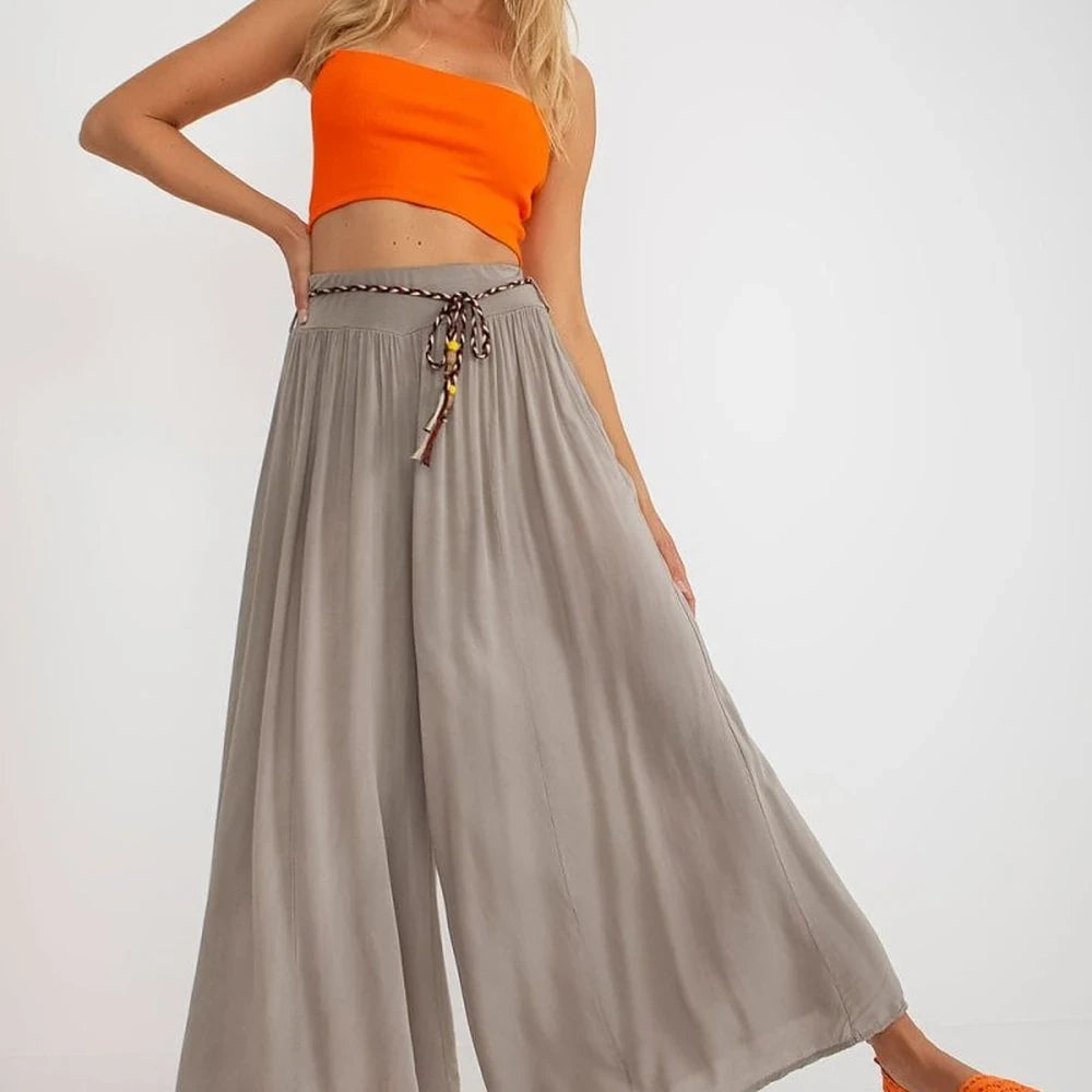 High-Waisted Wide-Leg Trousers