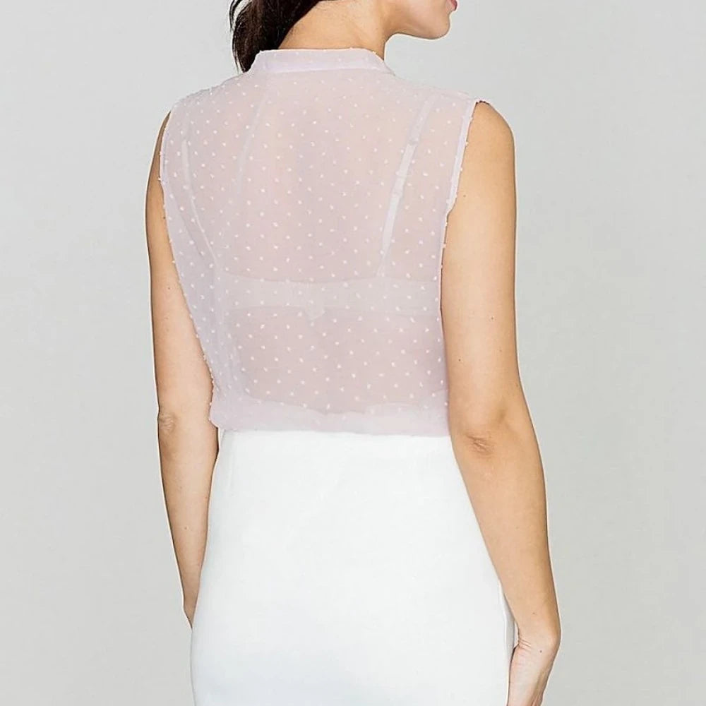 Pastel Sheer Sleeveless Blouse