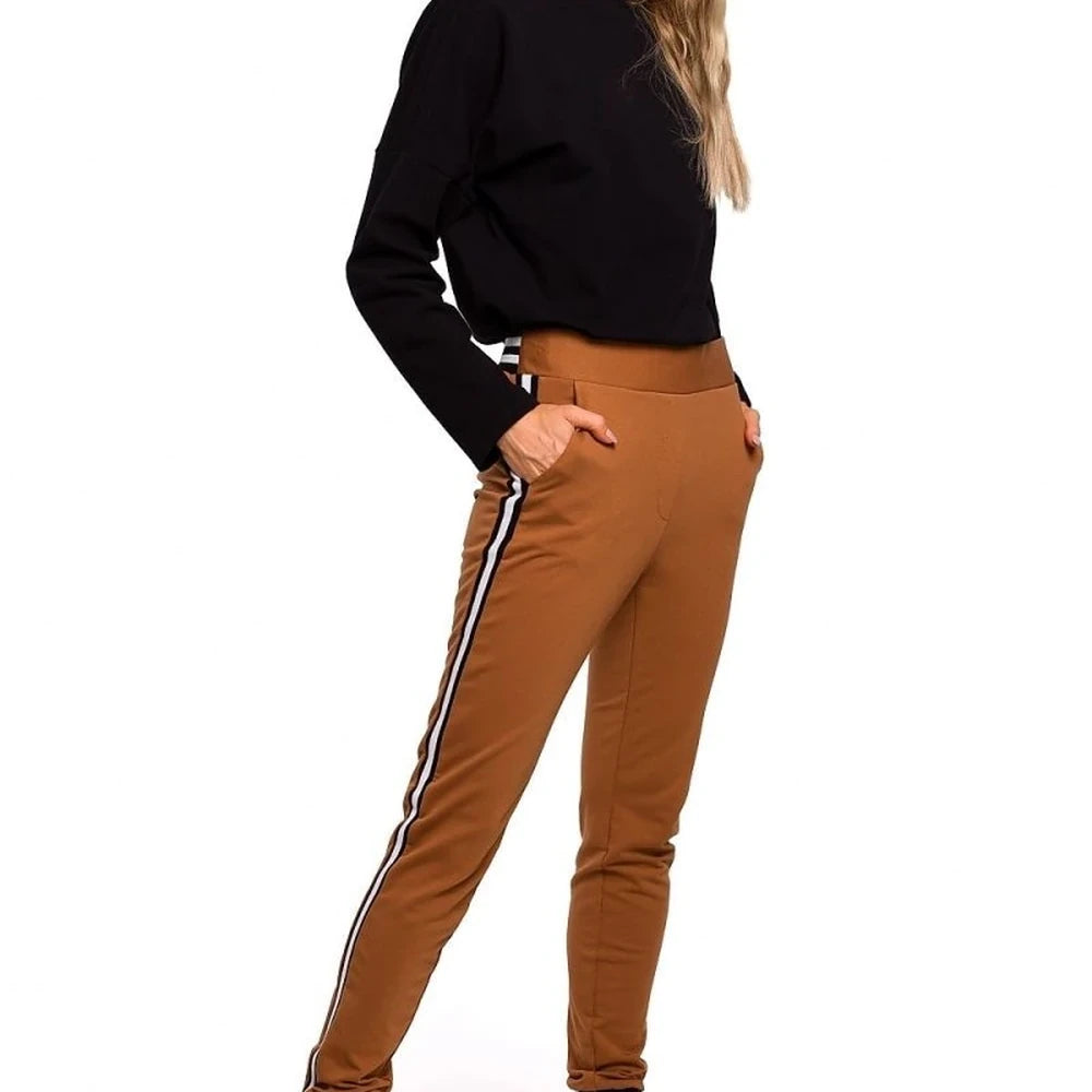 Women's Two-Tone Ribbed Jogger Pants