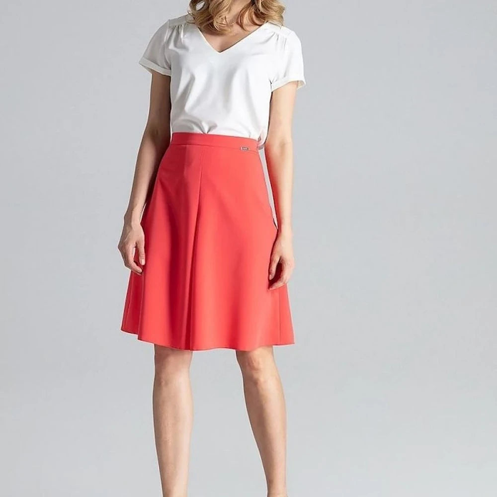 A-Line Midi Skirt with Pleated Details