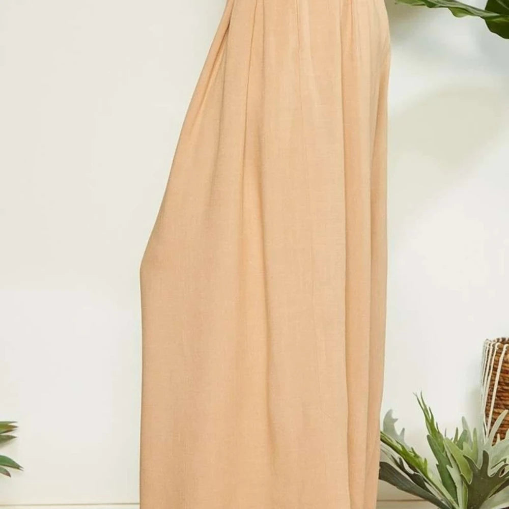 Wide Leg Pants with Wrap Pleating Detail
