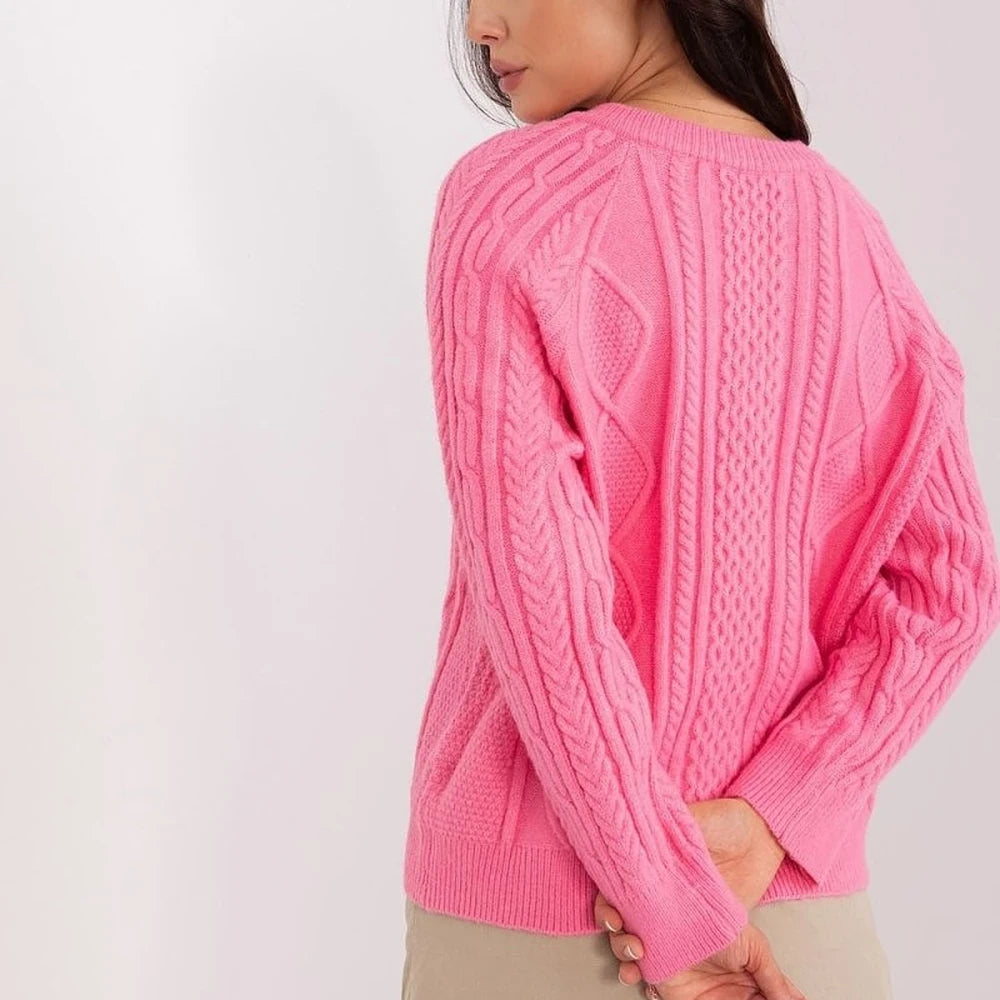 Variegated Texture Round Neck Cardigan