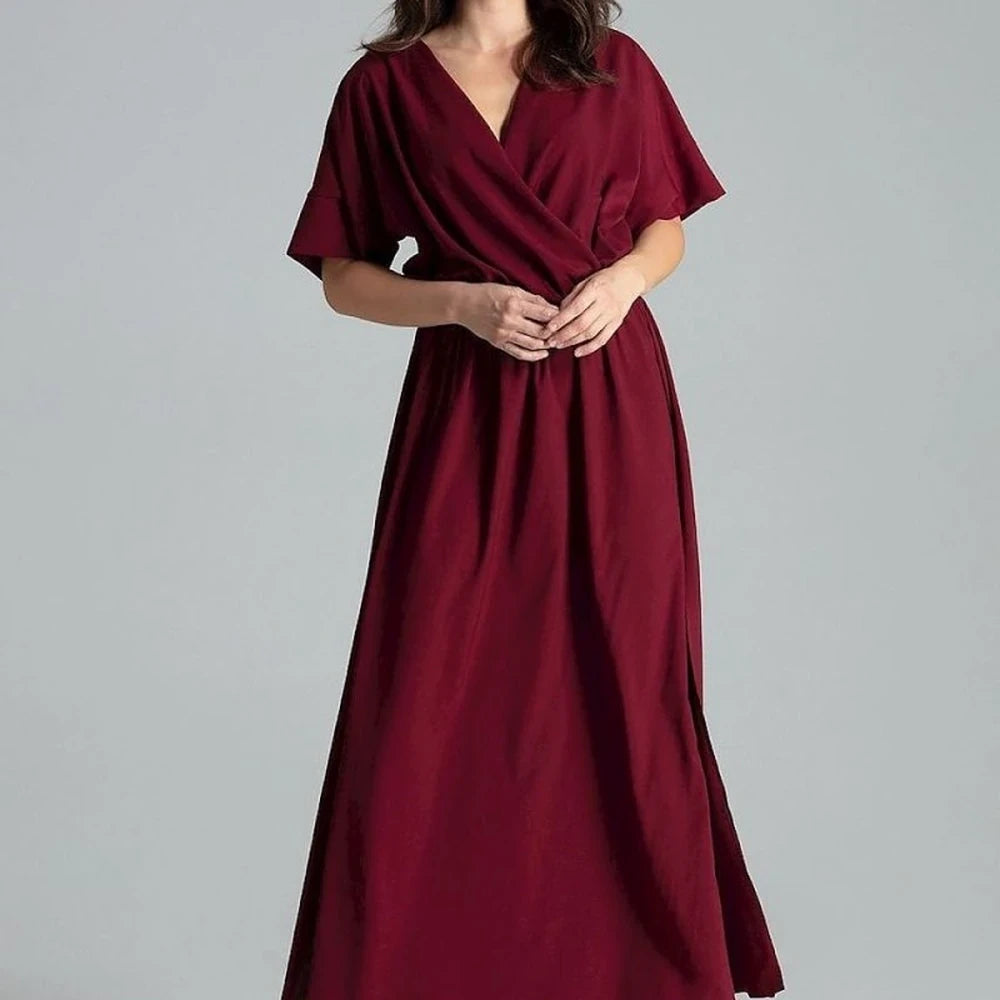 Long Floral Dress with Kimono Sleeves