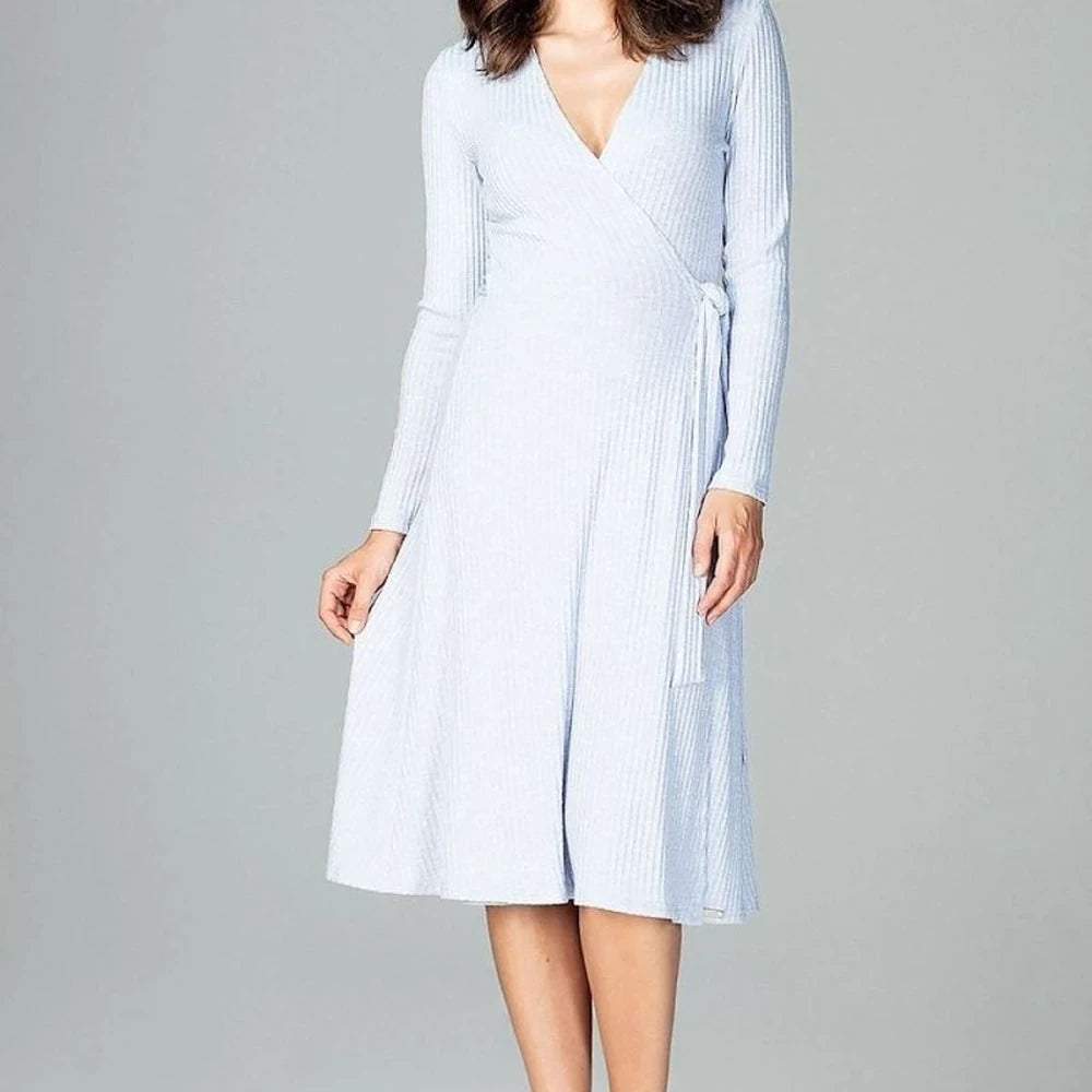 Knit Long Sleeve Knee-Length Day Dress
