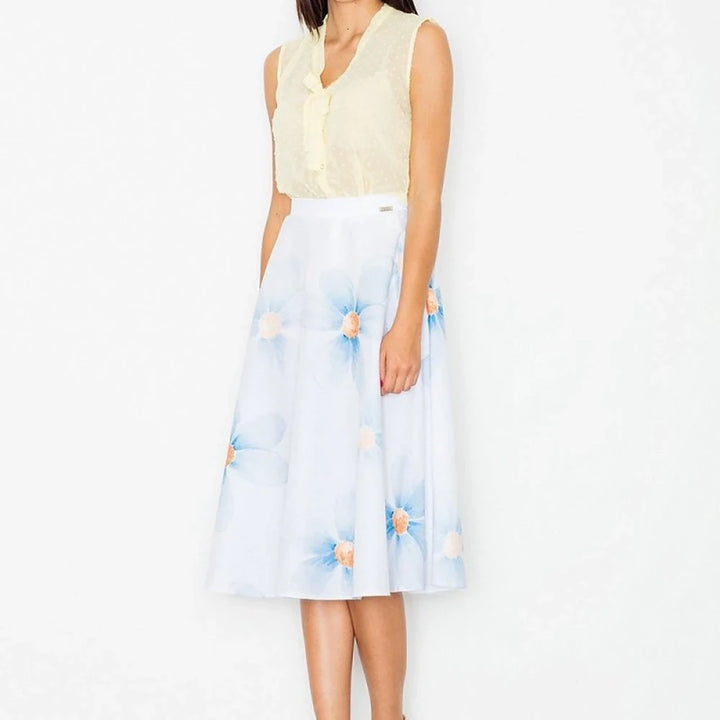 White Midi Skirt with Side Slit