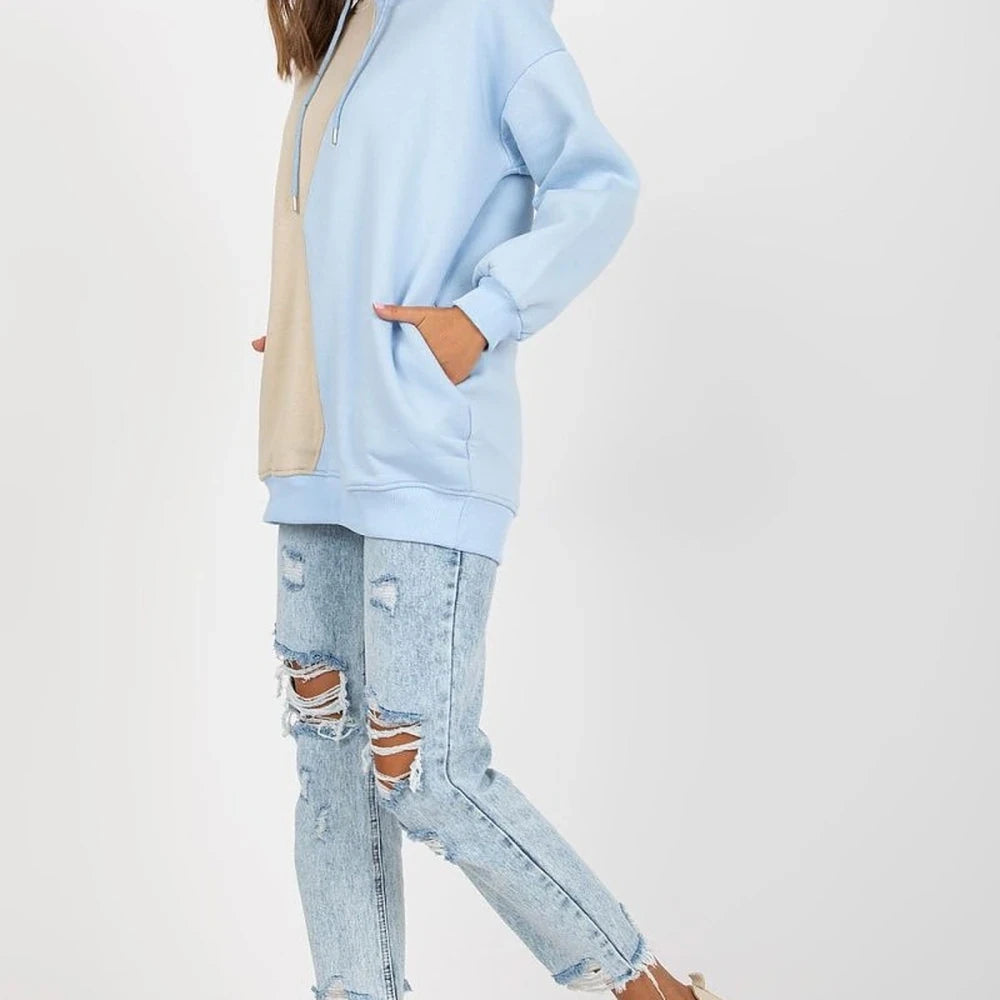 Women's Two-Color Hooded Sweatshirt