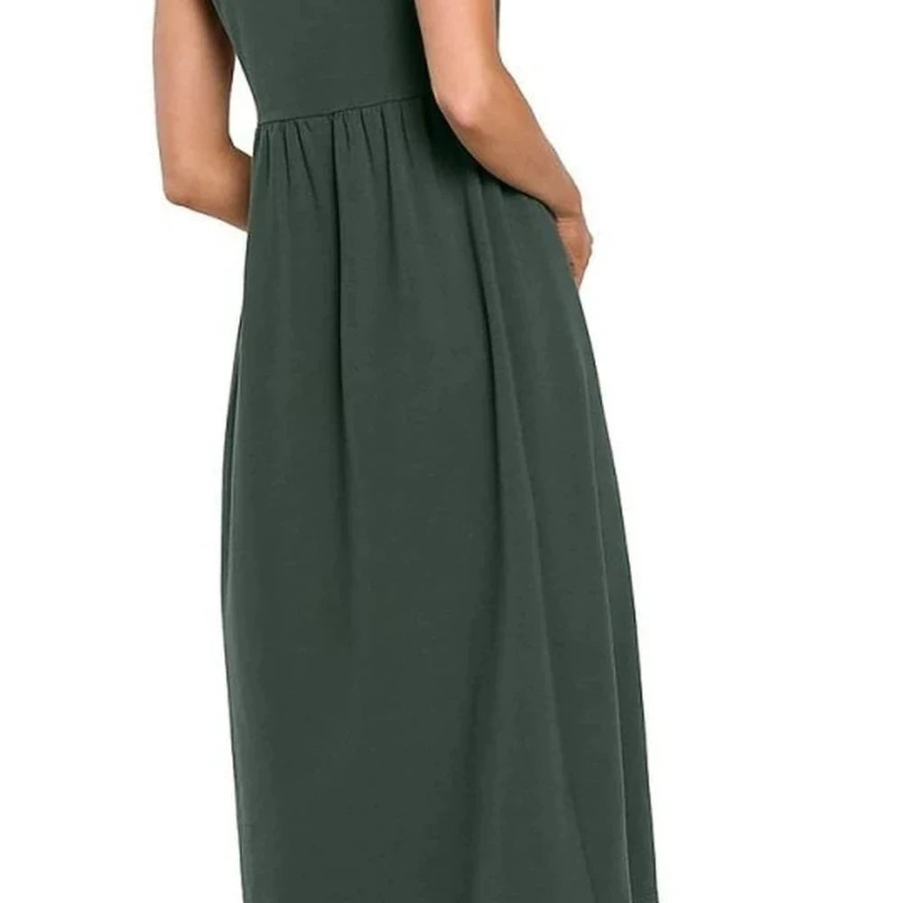 Stretchy Ribbed Knit Midi Dress