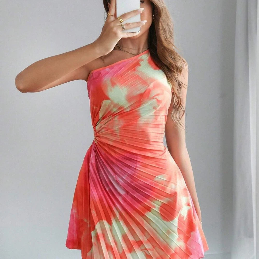 Tie-Dye Sleeveless Mini Dress