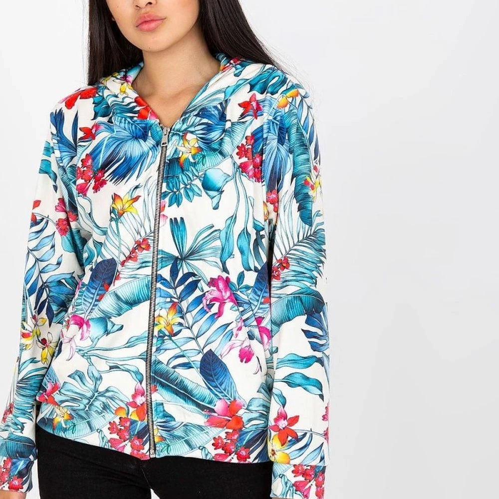 Blue Hooded Zip-Up Sweatshirt