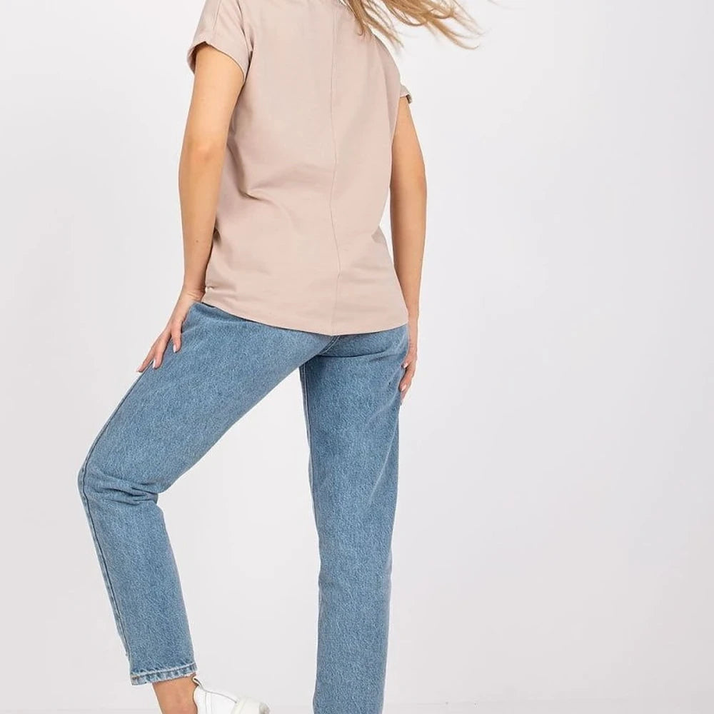 Cotton T-shirt Short Sleeve Simple Cut