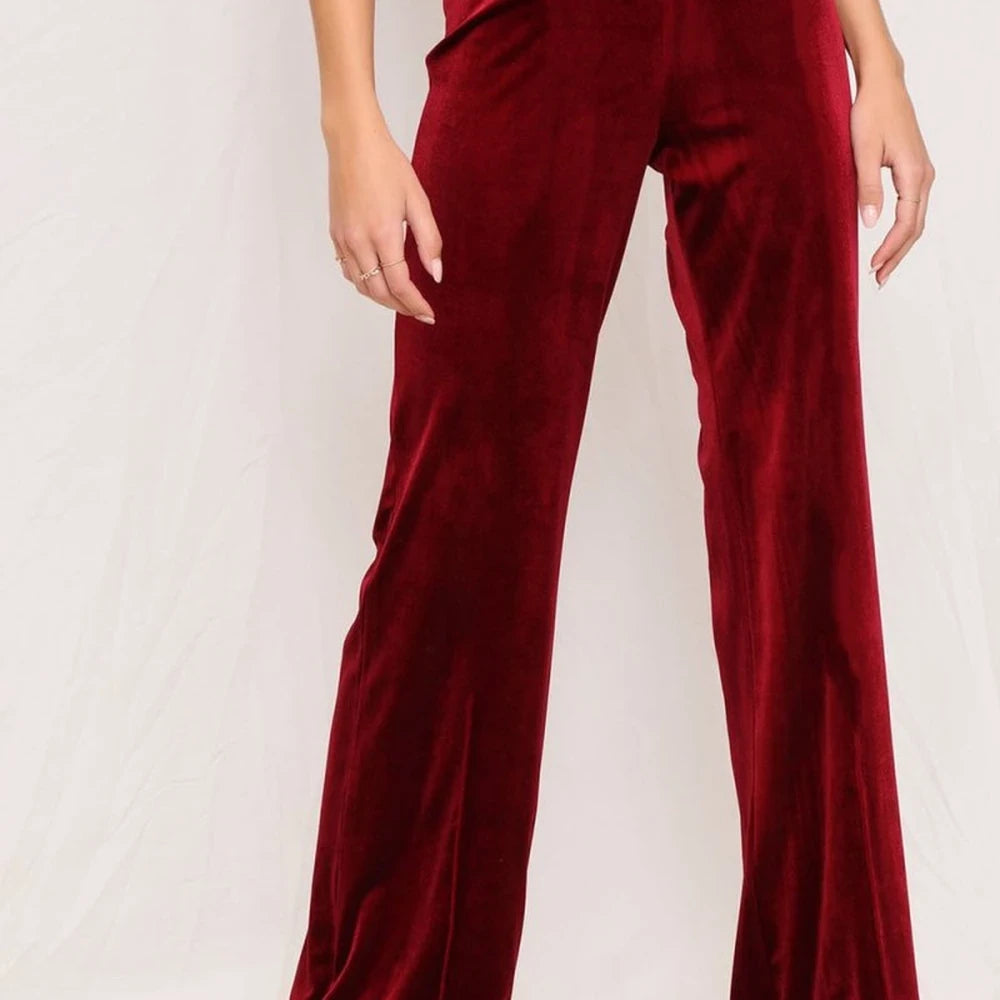 High Waist Polyester Spandex Pants - Deep Teal