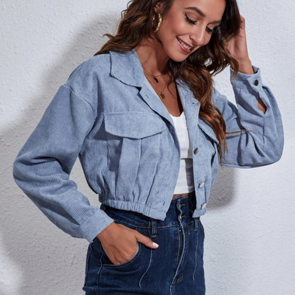 Collared Buttoned Single-Breasted Jacket