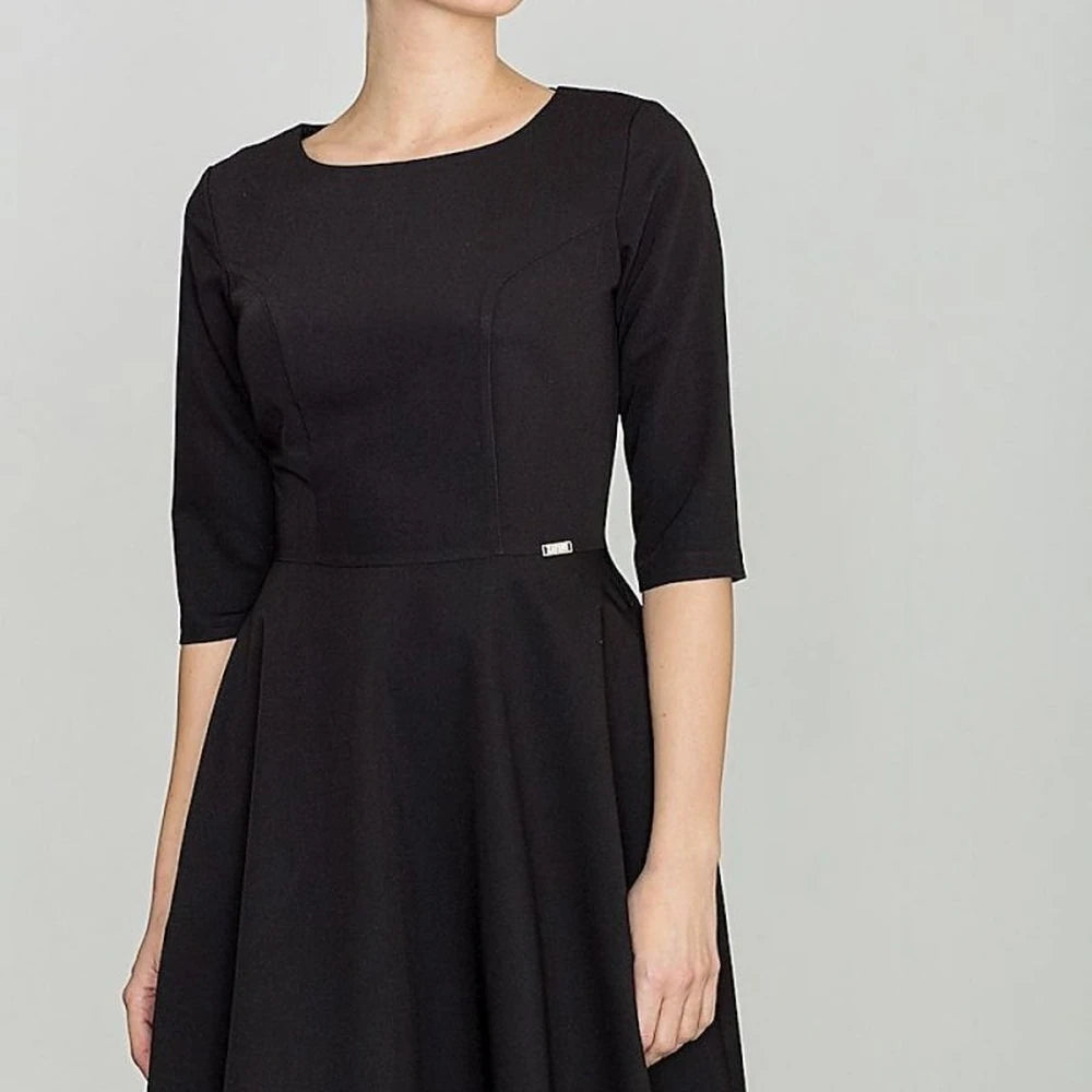 Knee-Length Day Dress with Elbow Sleeves