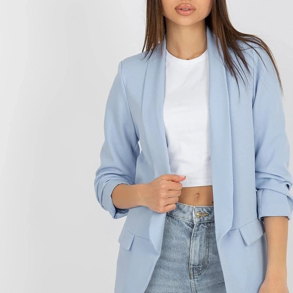 Women's Lined 3/4 Sleeve Unbuttoned Jacket