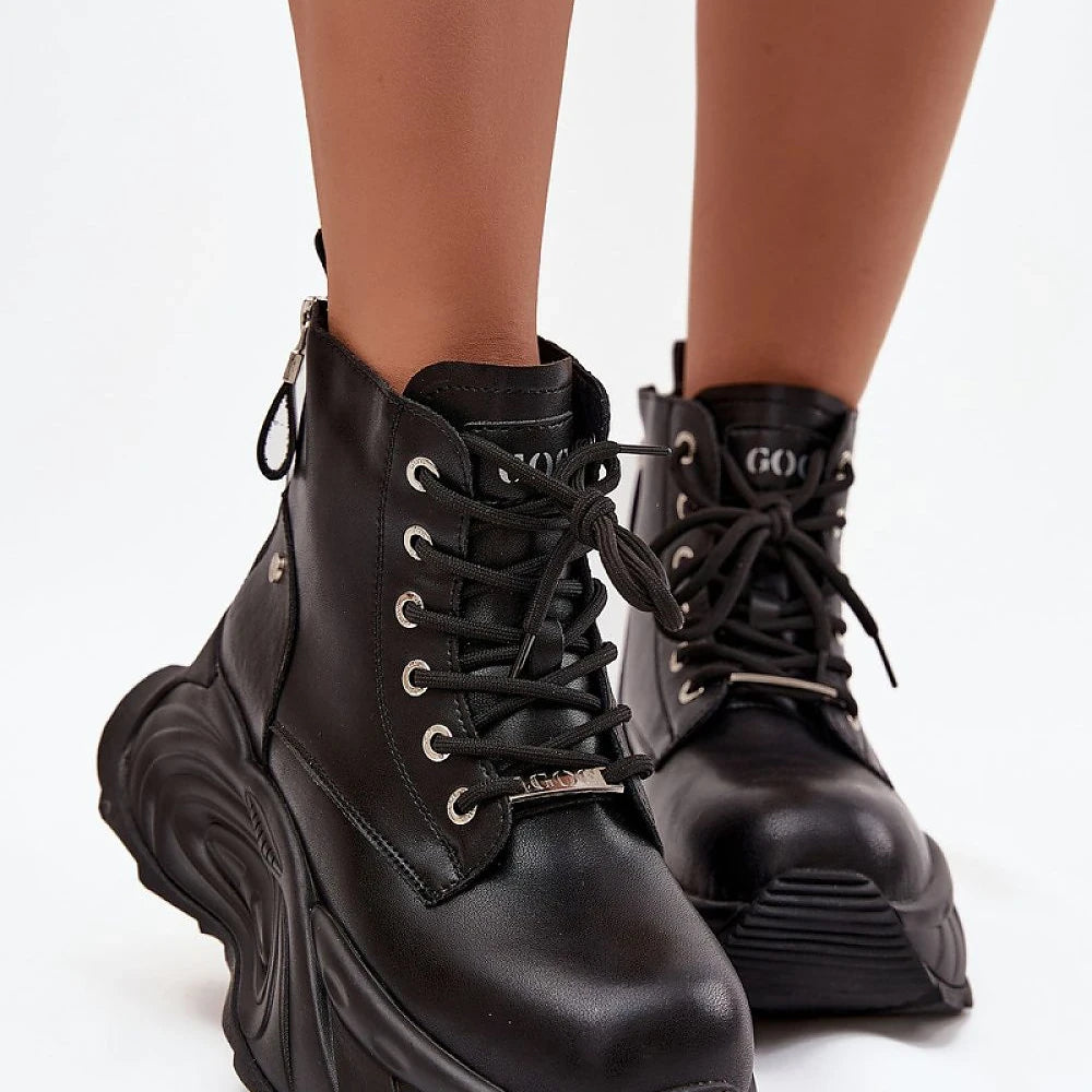 Platform Boots with Side Zippers