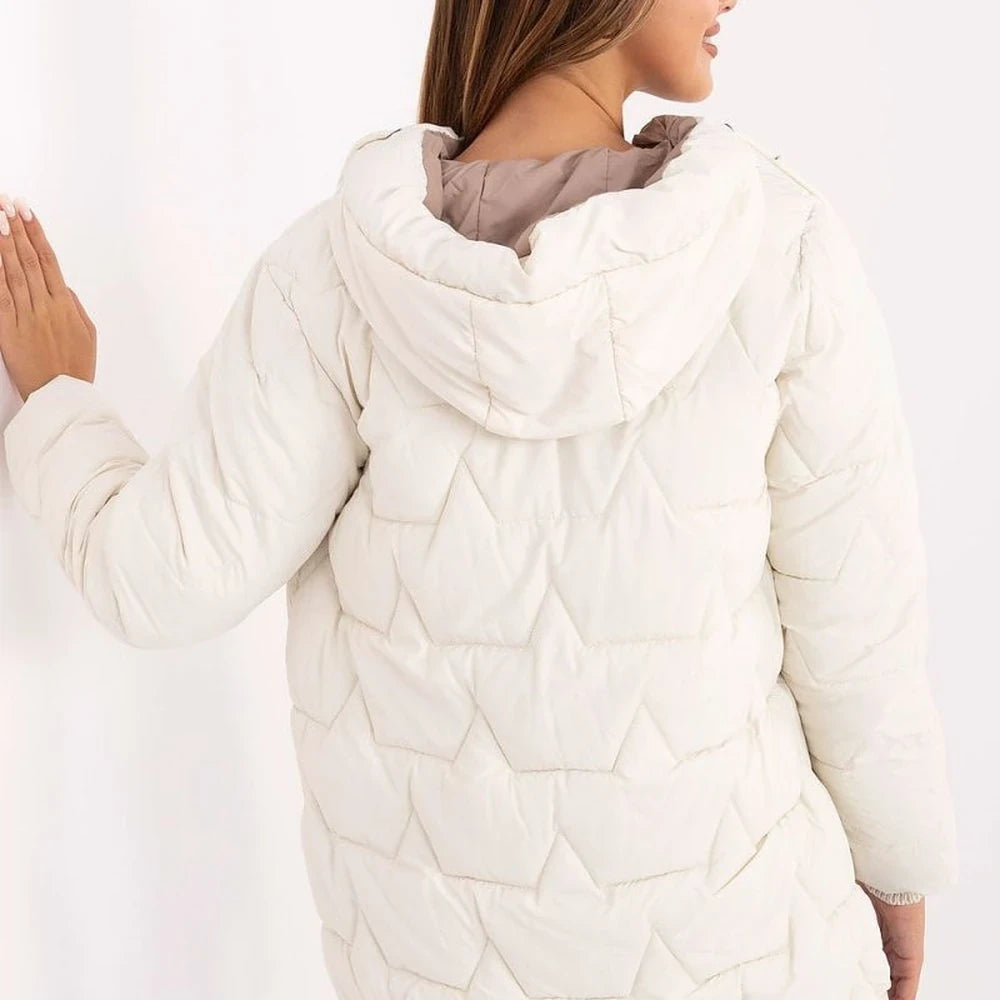 Quilted Detachable Hood Down Jacket