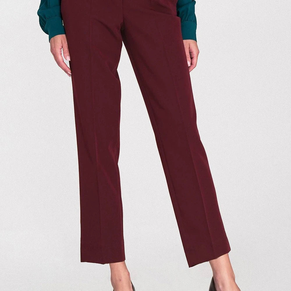 Women's Tapered Leg Trousers with Side Slit