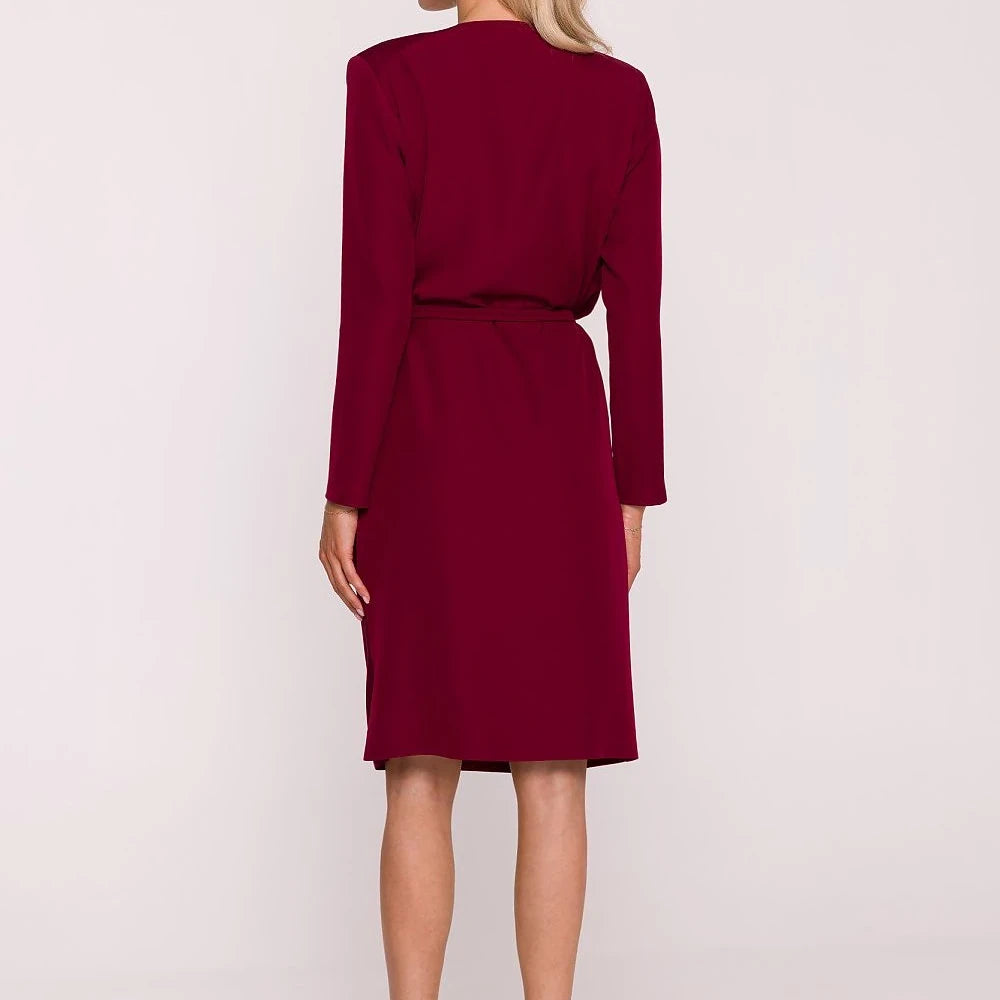 Violet Pencil Dress with Water Neckline