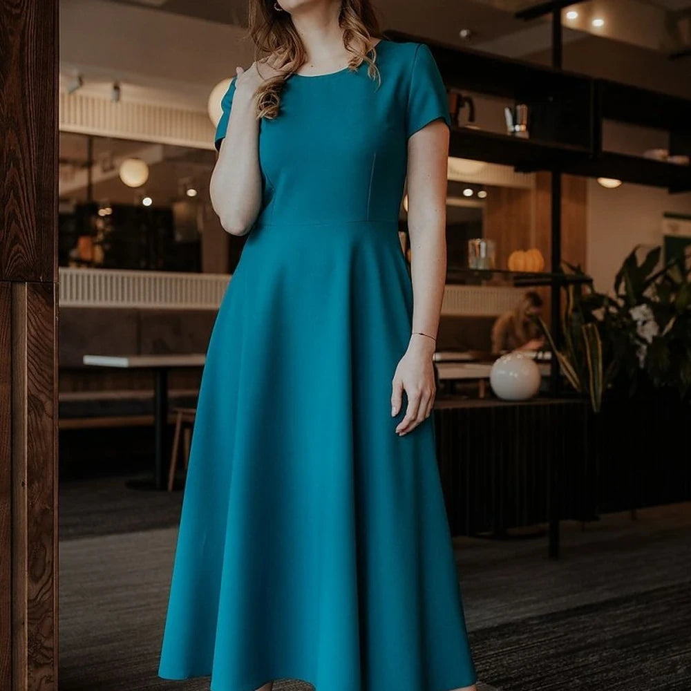Long Sleeve Day Dress with Zipper