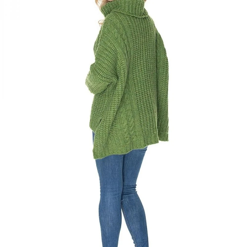 Oversize Wool Blend Turtleneck Sweater
