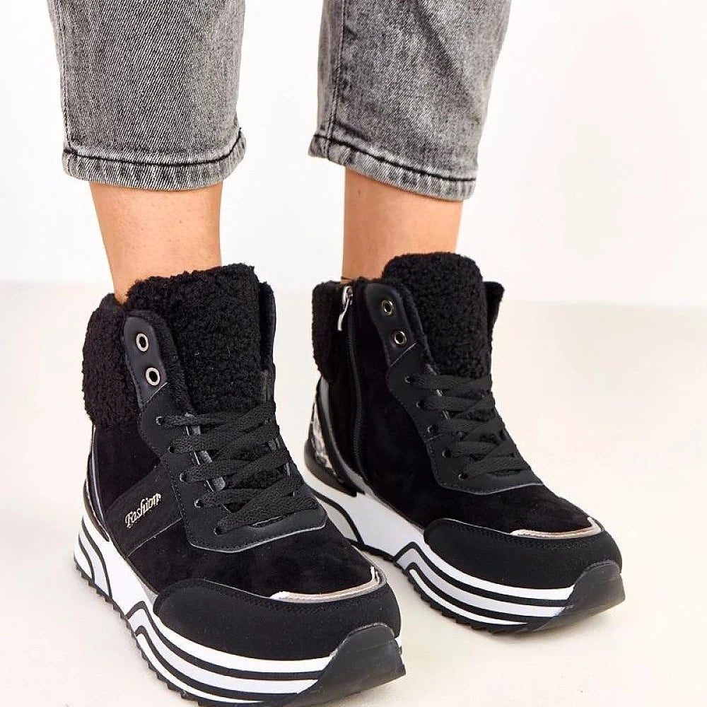 Women's Black Suede Sport Shoes