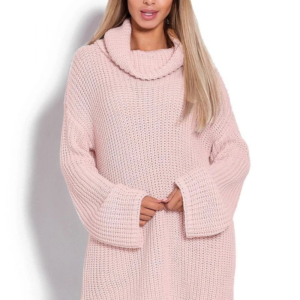 Oversize Jumper with Turtleneck and Flared Sleeves