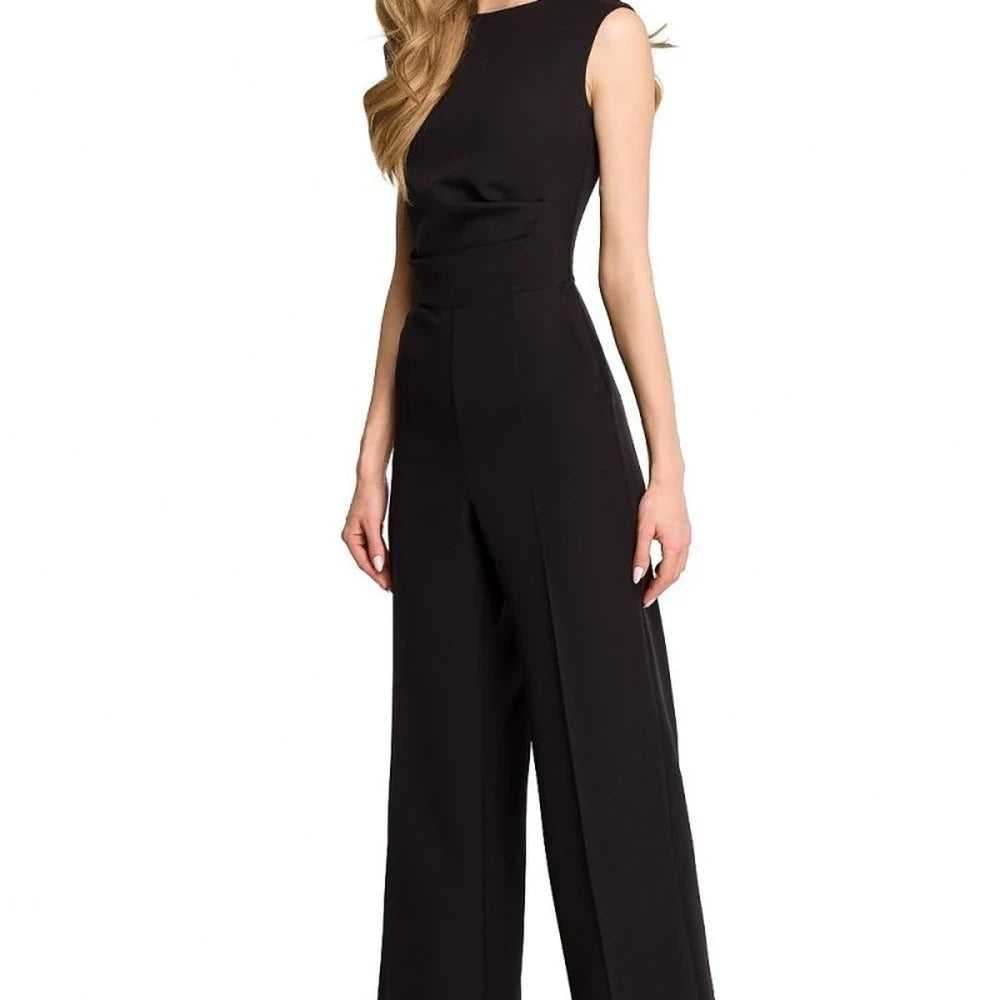 Elegant Wide Leg Jumpsuit with Draped Top