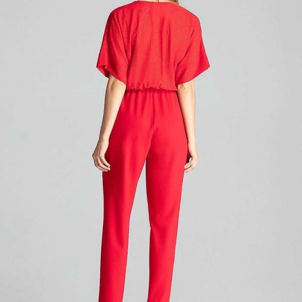 Elegant Navy Jumpsuit with Tapered Legs