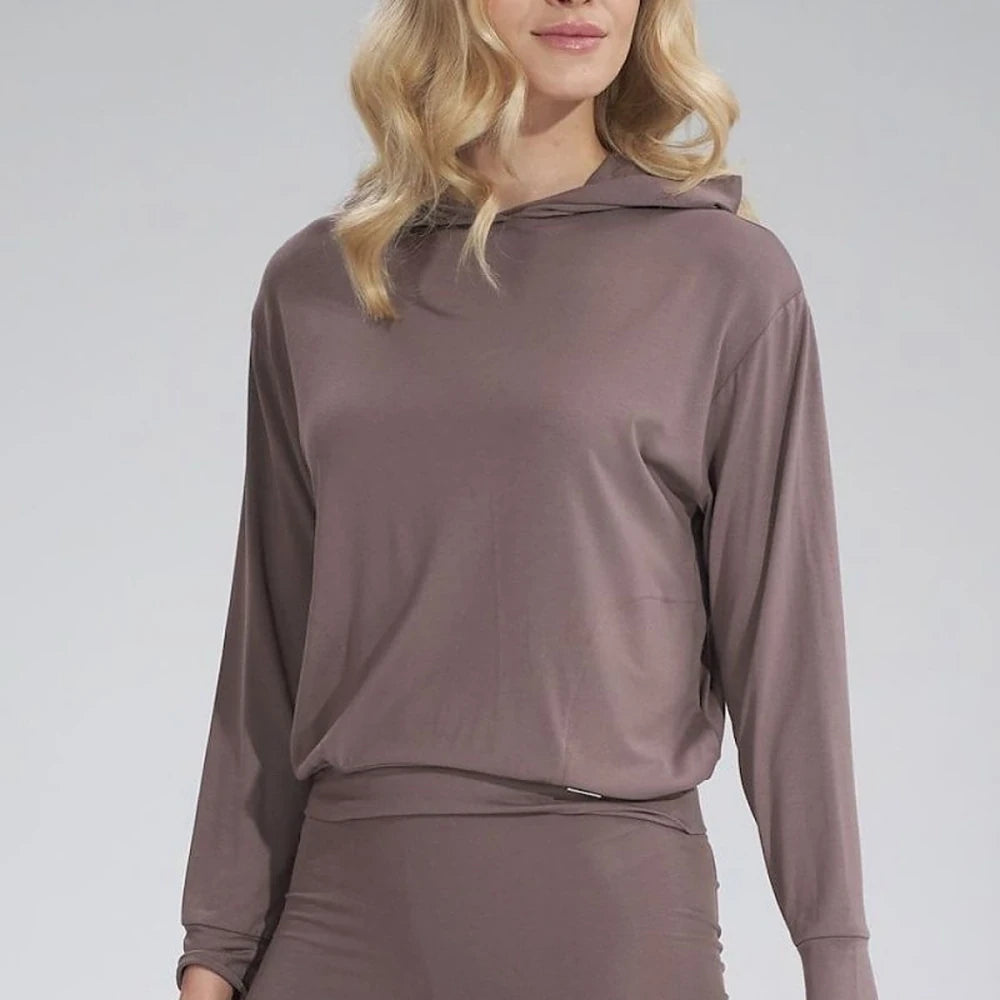 Viscose Hooded Sweatshirt with Long Sleeves
