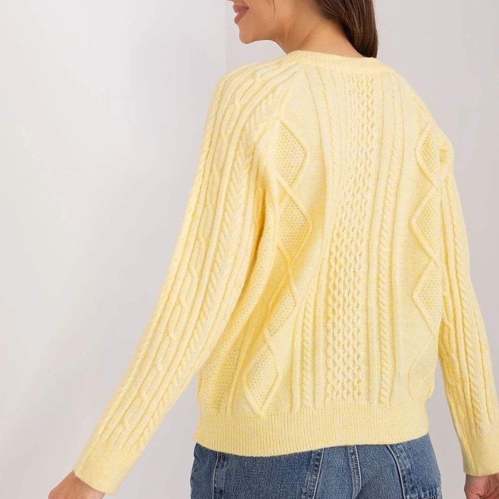 Variegated Texture Round Neck Cardigan
