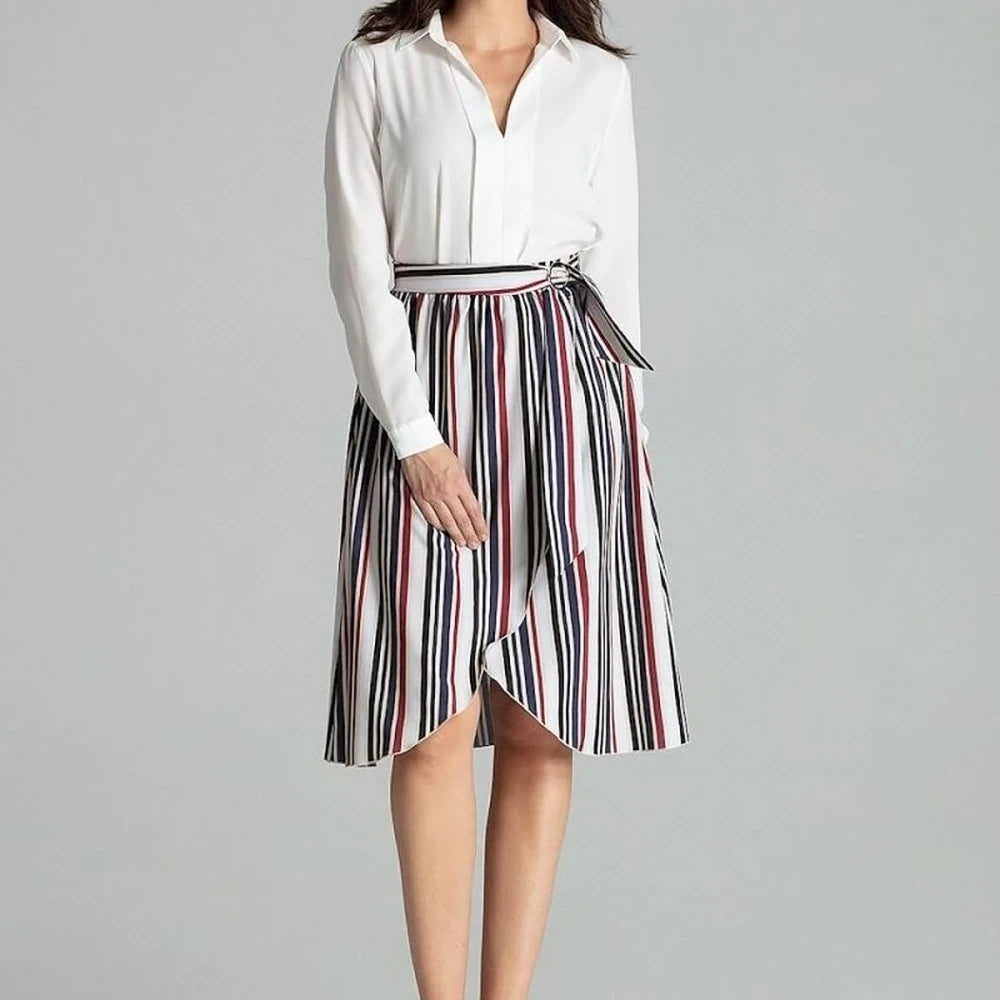 Floral Pleated Midi Skirt with Belt