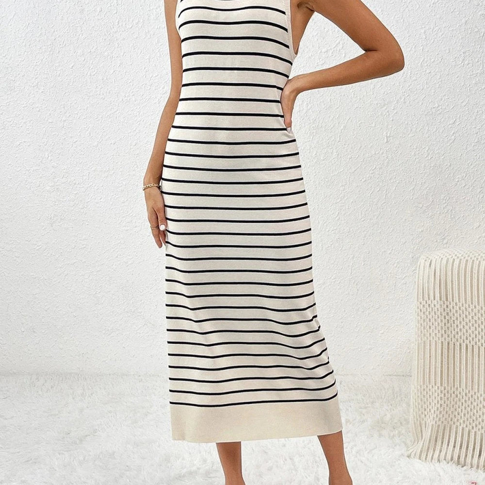 Round Neck Midi Knit Dress