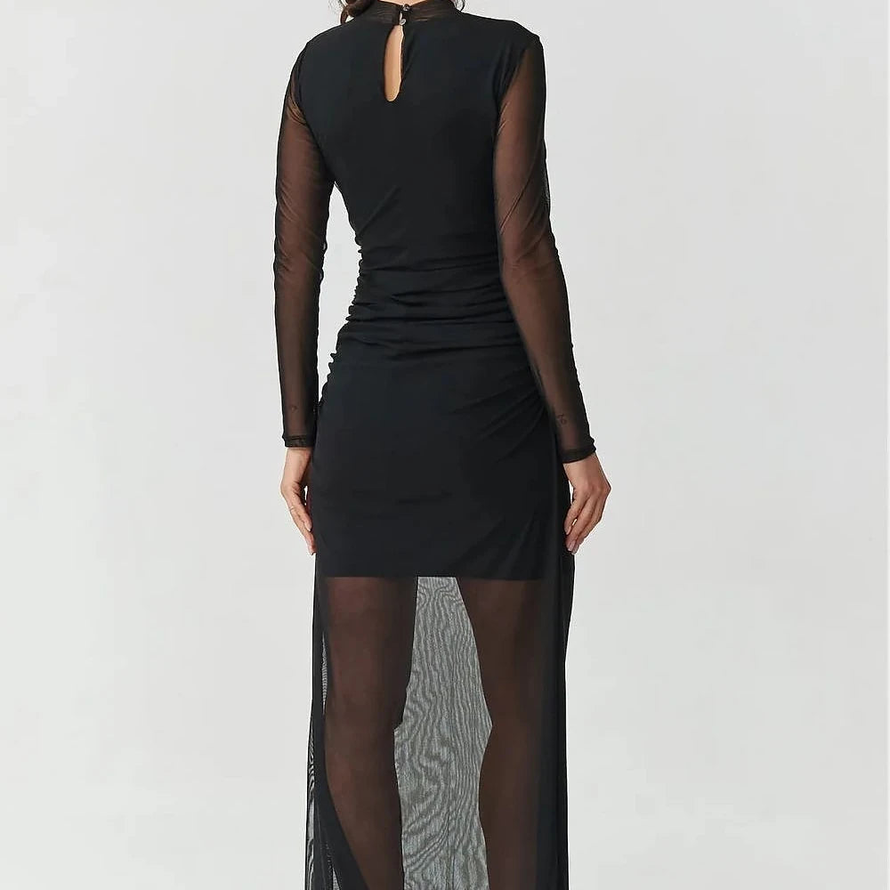 Black Tulle Maxi Dress