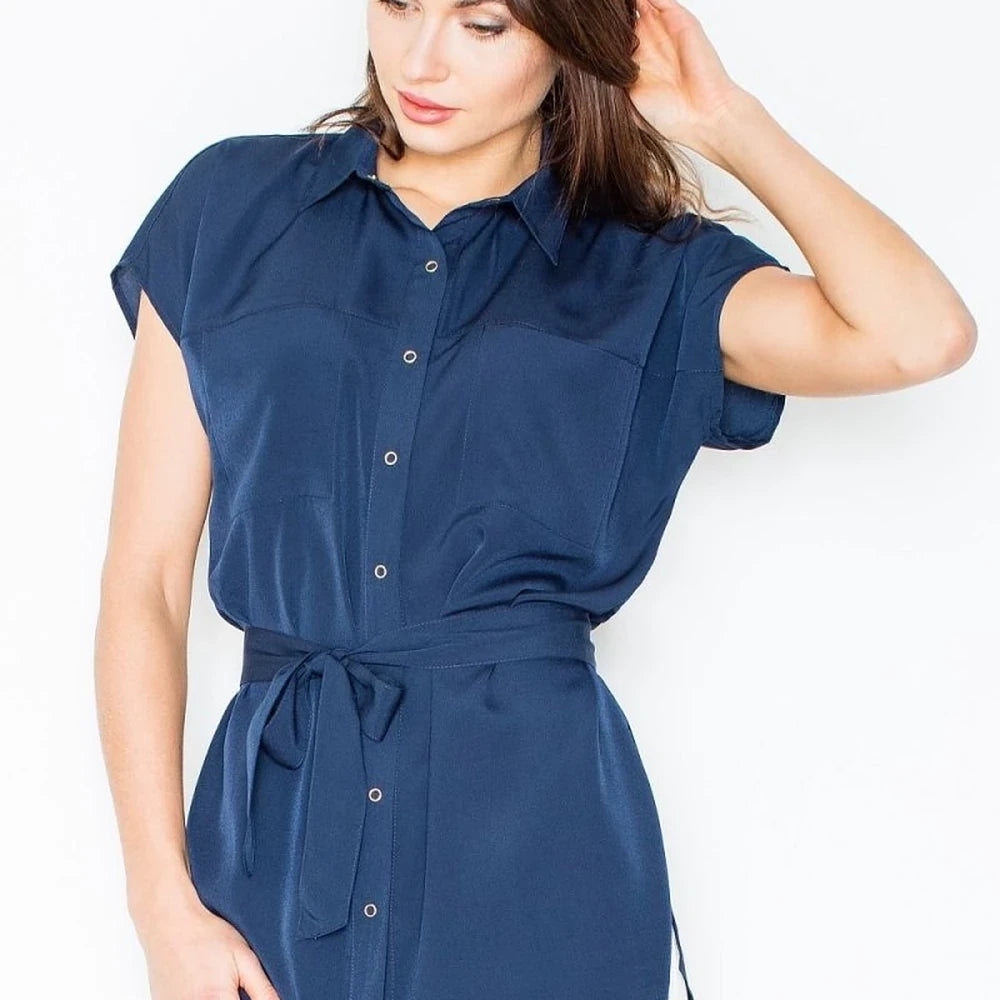 Women's Classic Short Sleeve Shirt with Sash