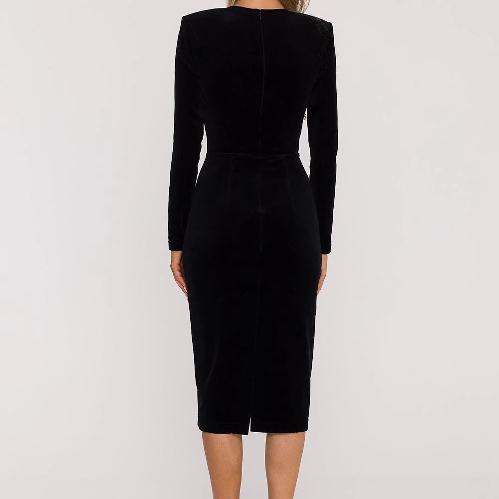 Velvet Sweetheart Neck Pencil Dress