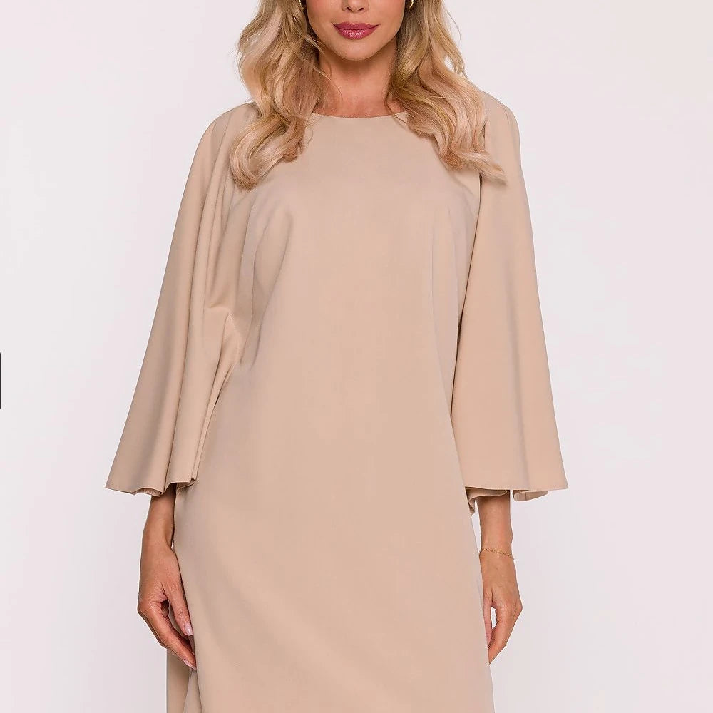 Trapeze Dress with Bat Sleeves