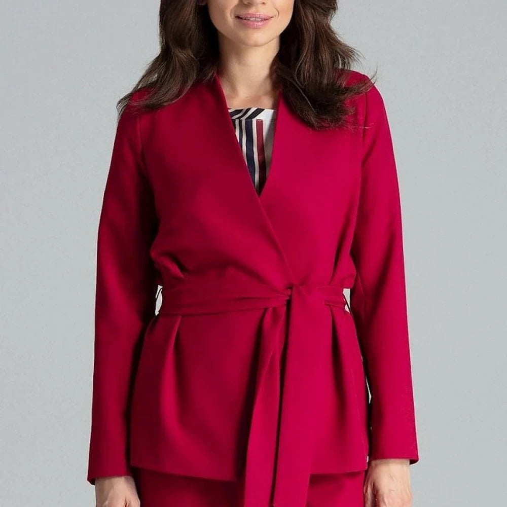 Floral Print Unlined Jacket with Sash