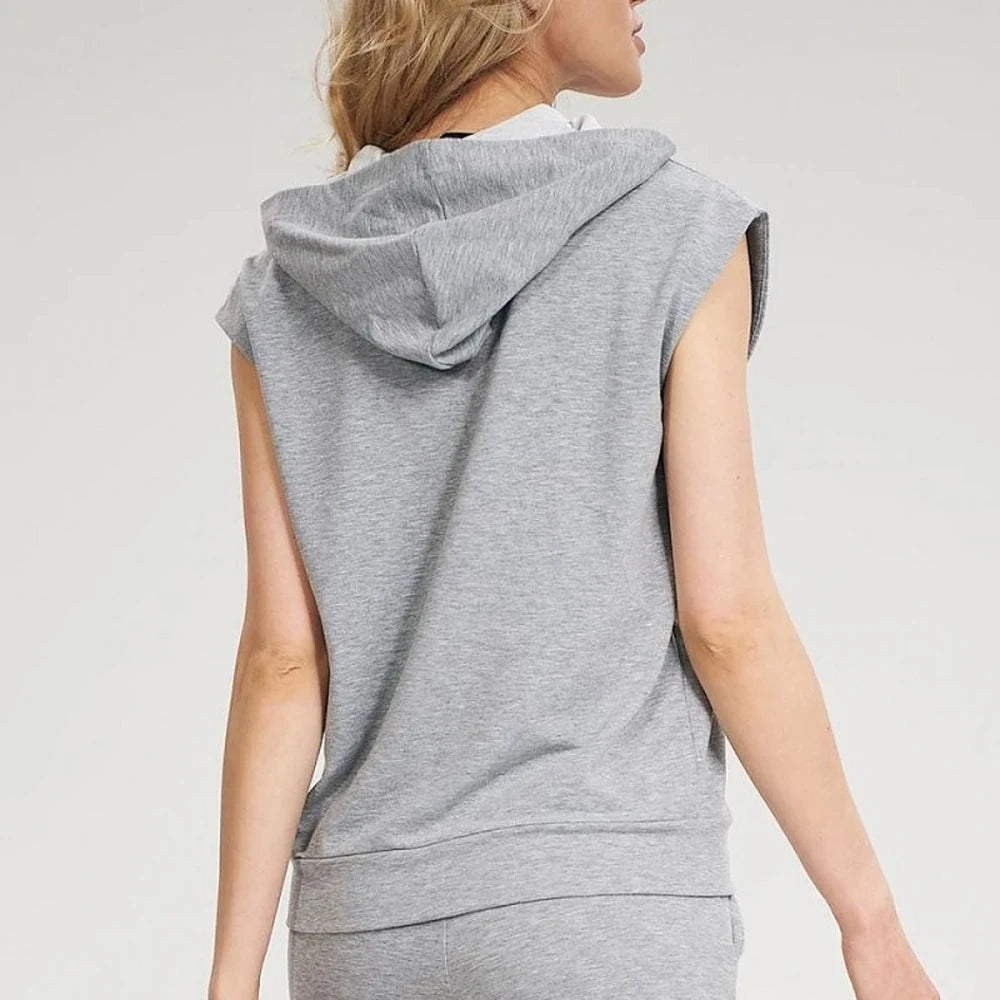 Loose Fit Cotton Spandex Hooded Sweatshirt - Yellow