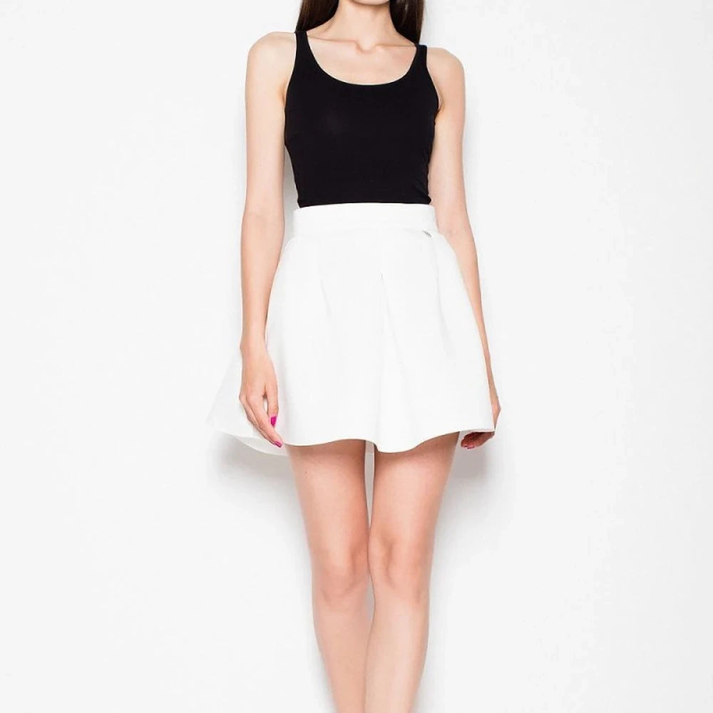 Grey Flared Knit Skirt with Circle Cut