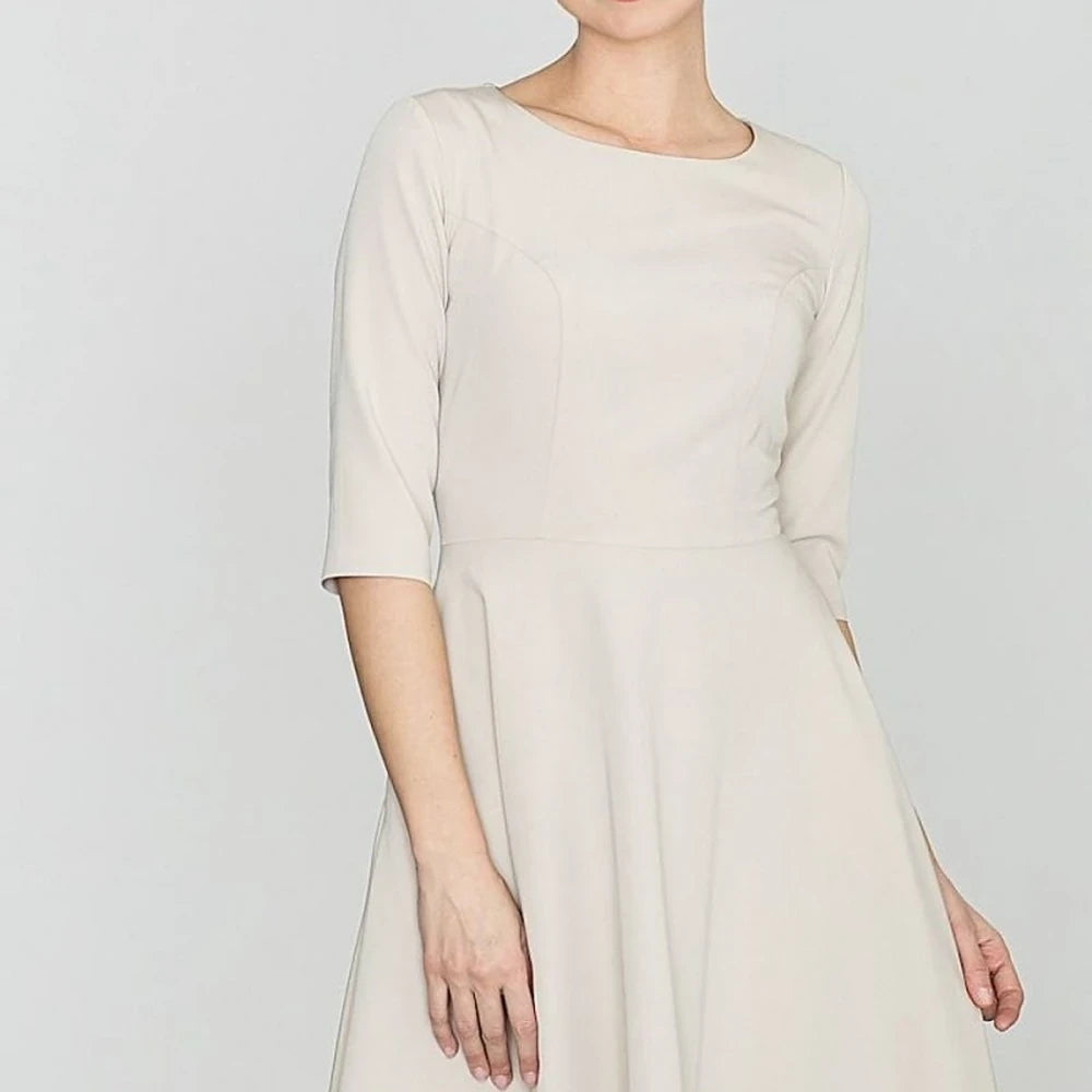 Knee-Length Day Dress with Elbow Sleeves